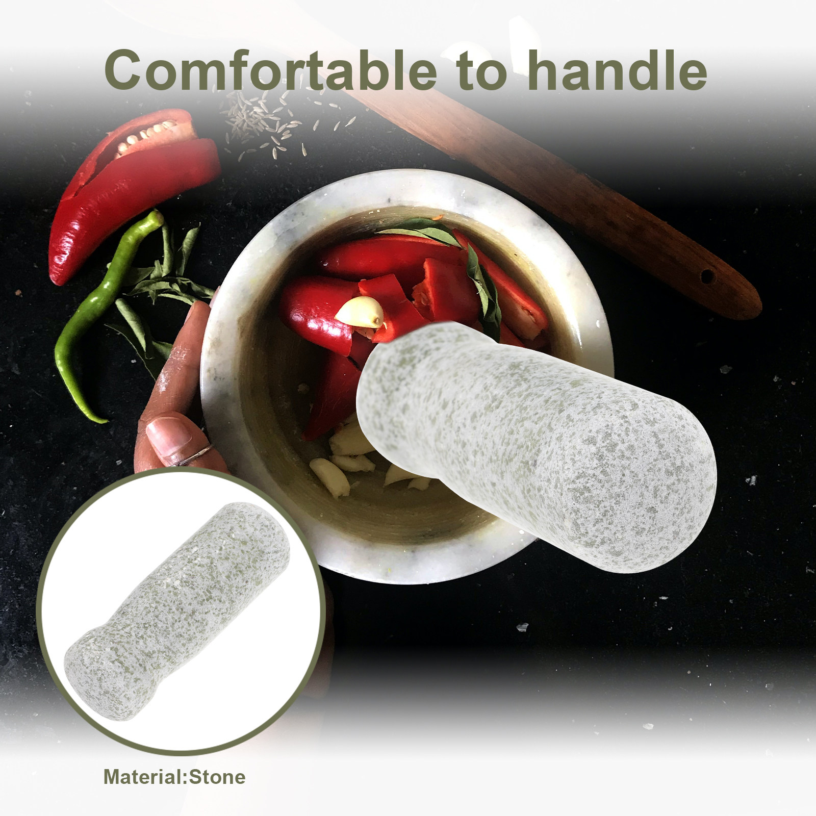 Manual Stone Pestle Garlic Gri - Kitchen Gadgets To Have 评论和价格