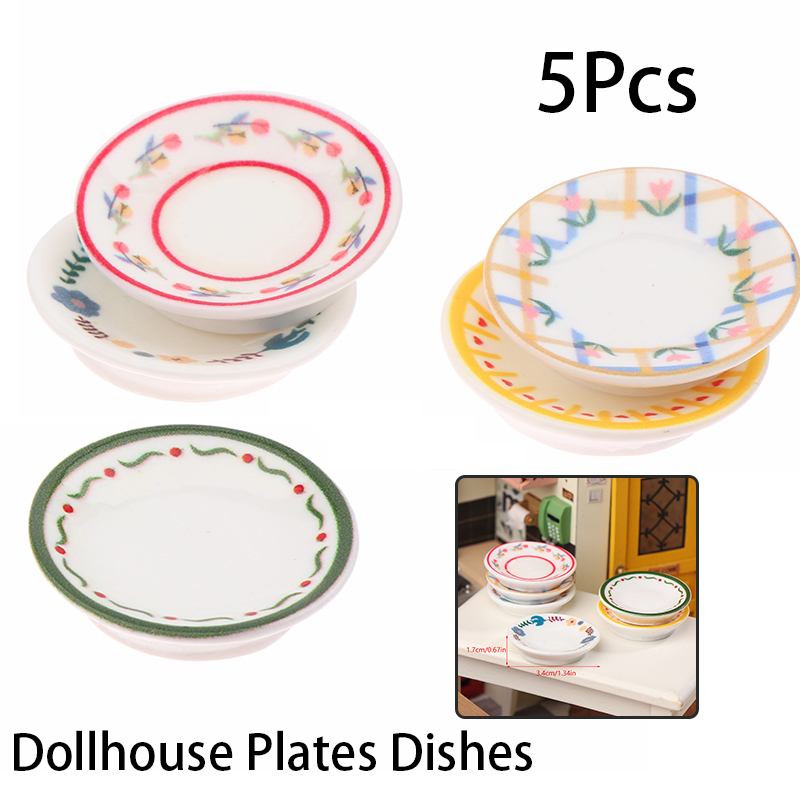 5Pcs 1/12 Dollhouse Mini Plate - Kitchen Gadgets Website 评论和价格