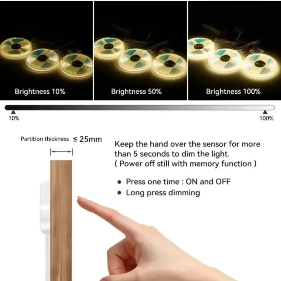 Touch Control Sync COB LED Str - Kitchen Gadgets Cabinet 评论和价格