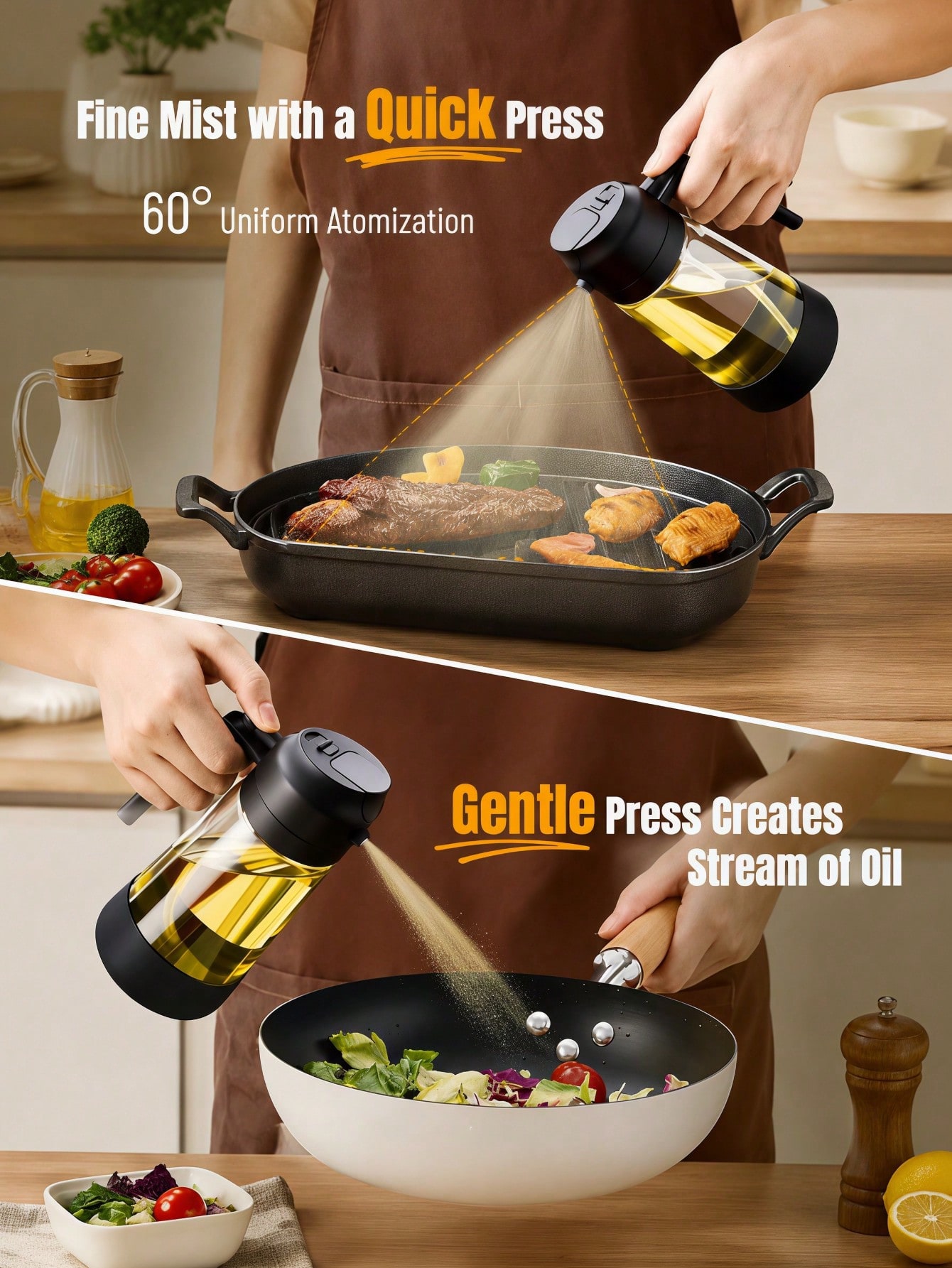 2PCS 2-In-1 Oil Sprayer & Pour - Kitchen Gadgets To Have 评论和价格