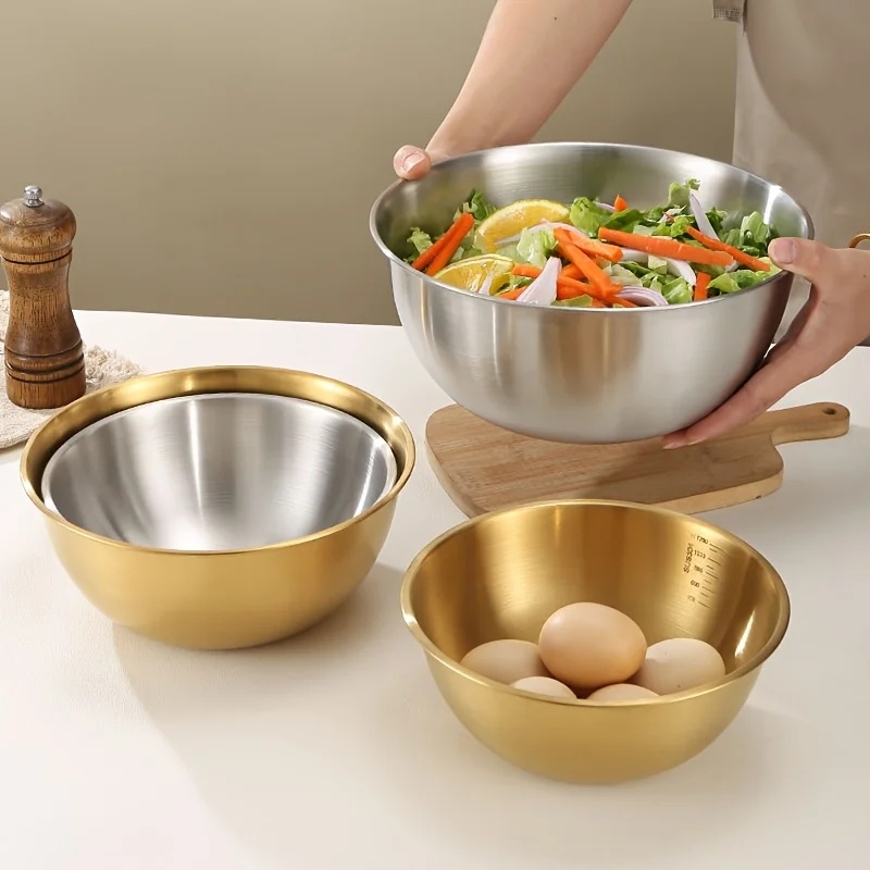 3PCS Stainless Steel Mixing Bo - Kitchen Gadgets Website 评论和价格